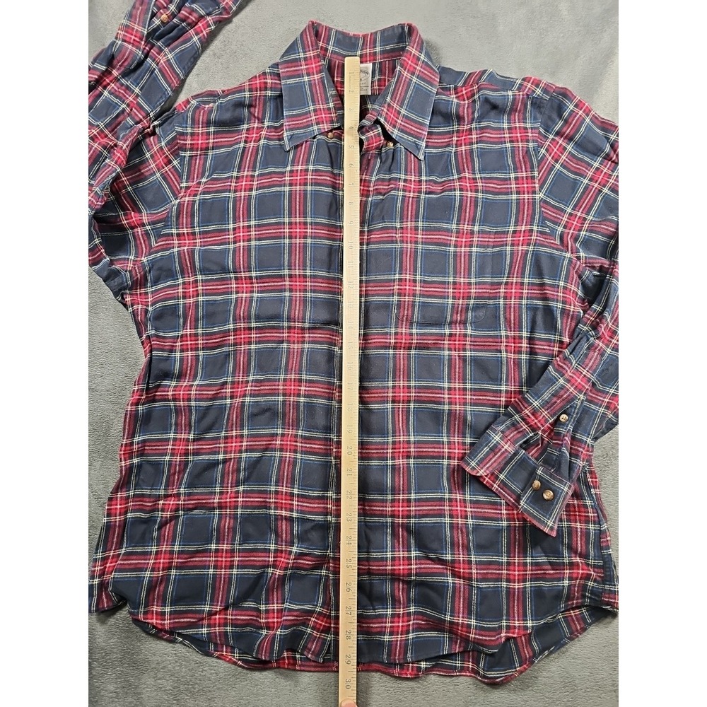 Brooks Brothers Flannel Shirt Men XL Red Black Blue Plaid Regent Fit 100% Cotton - Picture 3 of 5